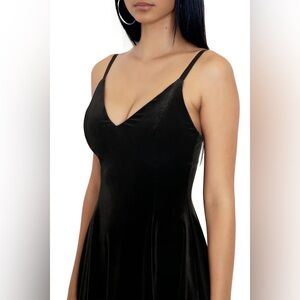 Black milk Clothing Black Velvet Strappy Longline Dress XL